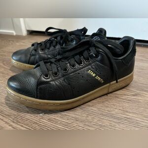 adidas Stan Smith Black and Gold Athletic Shoes